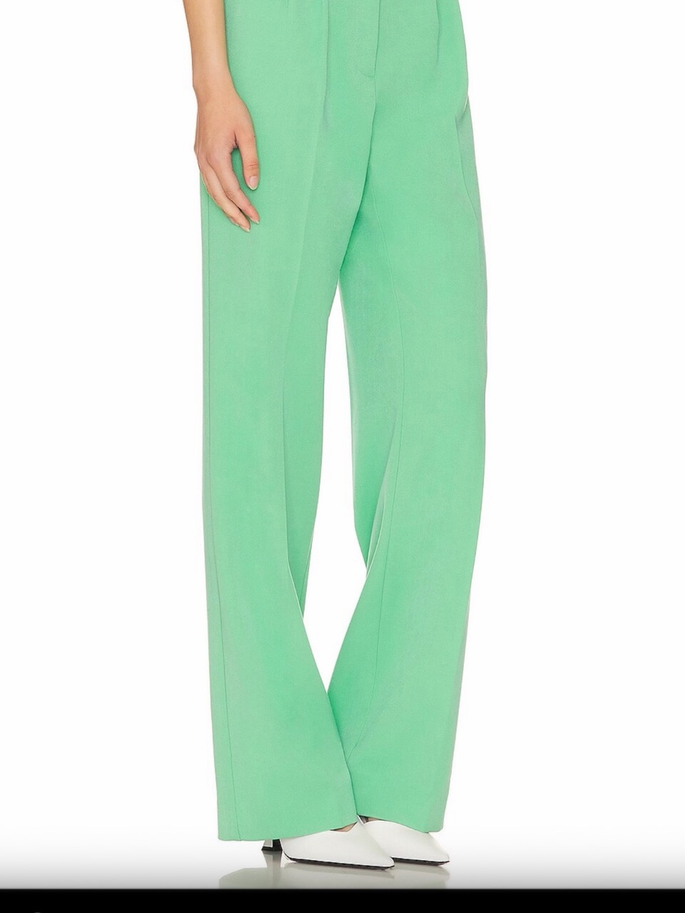 Favorite Daughter “The Favorite Pant” Pleated Wide-Leg, Mint Grn, Size 14